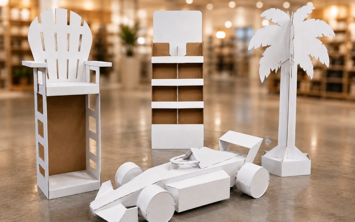 Corrugated and structural display prototypes engineered by Hawver